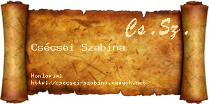 Csécsei Szabina névjegykártya